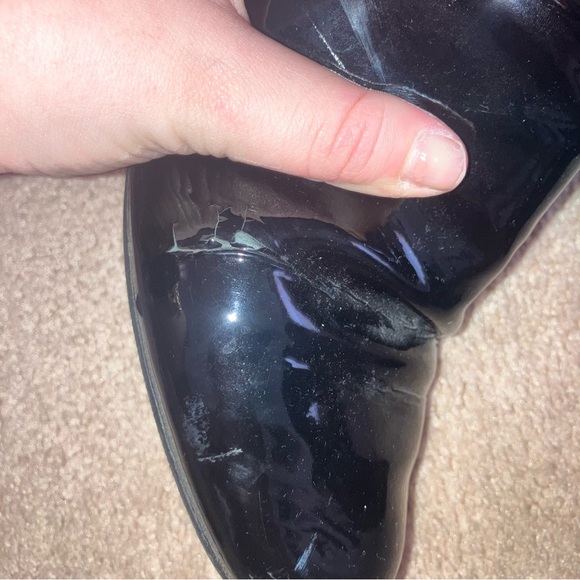 Prada Metal Block Heel Patent Leather Ankle Boot - Picture 6 of 15